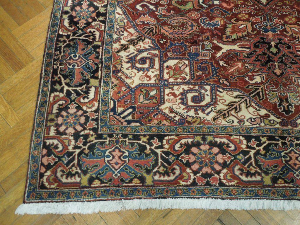 8x11 Authentic Hand Knotted Semi-Antique Persian Heriz Rug - Iran - bestrugplace