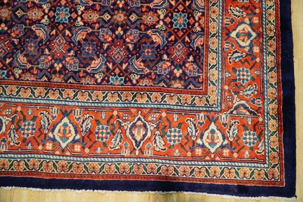9x13 Authentic Hand Knotted Semi-Antique Persian Herati Rug - Iran - bestrugplace