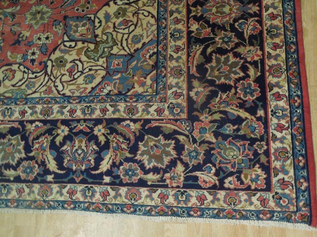 9x13 Authentic Hand Knotted Semi-Antique Persian Kashan Rug - Iran - bestrugplace
