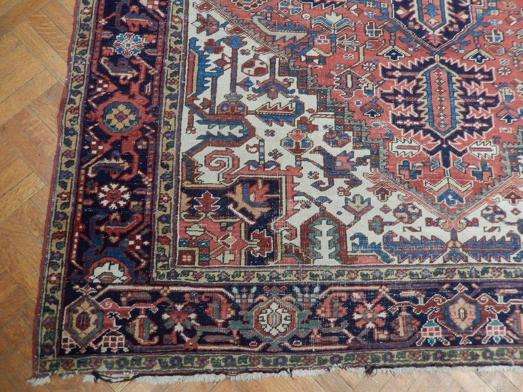 8x11 Authentic Hand Knotted Antique Persian Heriz Rug - Iran - bestrugplace