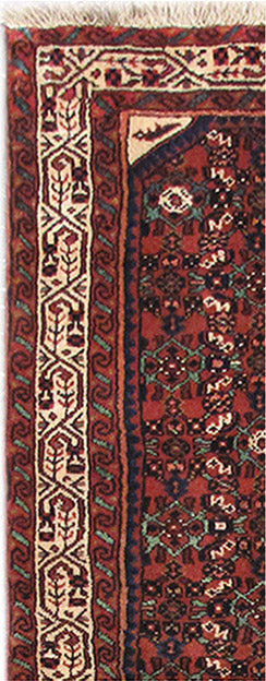 2' x 7' Red Persian Hamadan Rug 82636