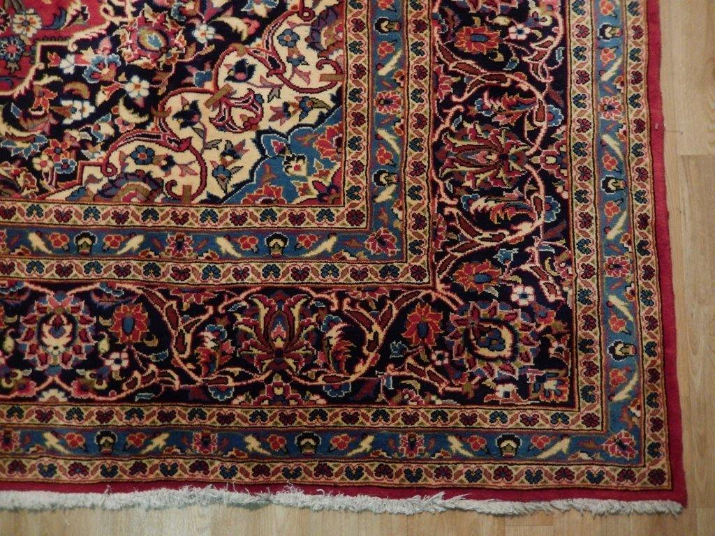10x13 Authentic Hand Knotted Semi-Antique Persian Kashan Rug - Iran - bestrugplace