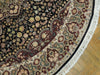 Load image into Gallery viewer, 7 x 7 Black Fine Quality Wool&amp;Silk Round Rug 20850