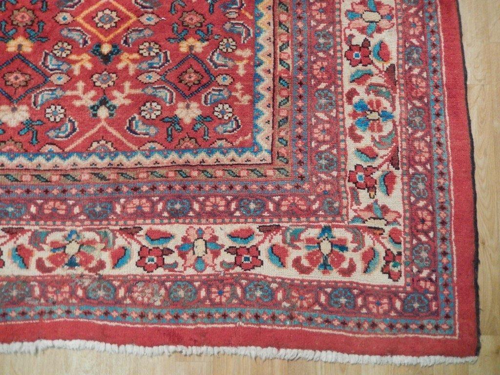 9x13 Authentic Hand Knotted Semi-Antique Persian Qum Mahal Rug - Iran - bestrugplace