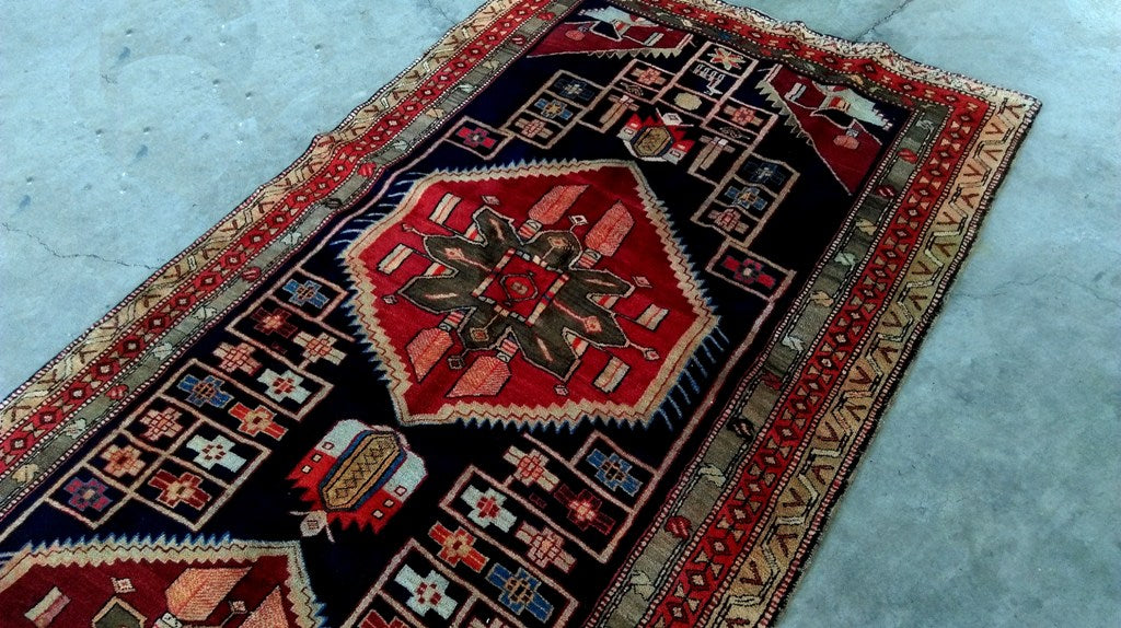 4.7 x 10.4 Black Persian Tabriz Rug 80524