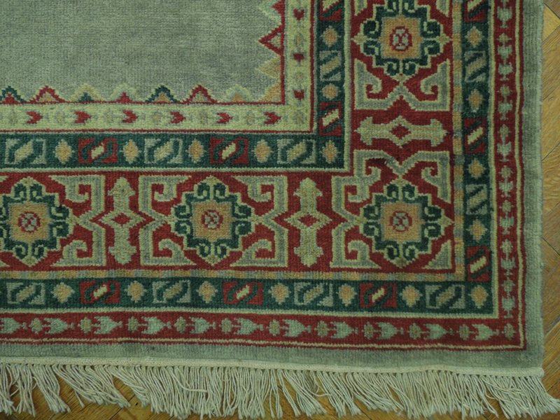 6.3 x 8.10 Sage Green Transitional GABBEH Rug 17068
