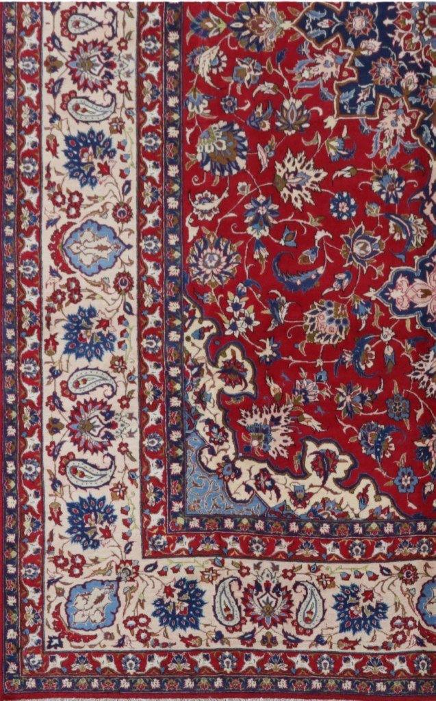 11x17 Persian Isfahan Najaf Rug RED - Iran - bestrugplace