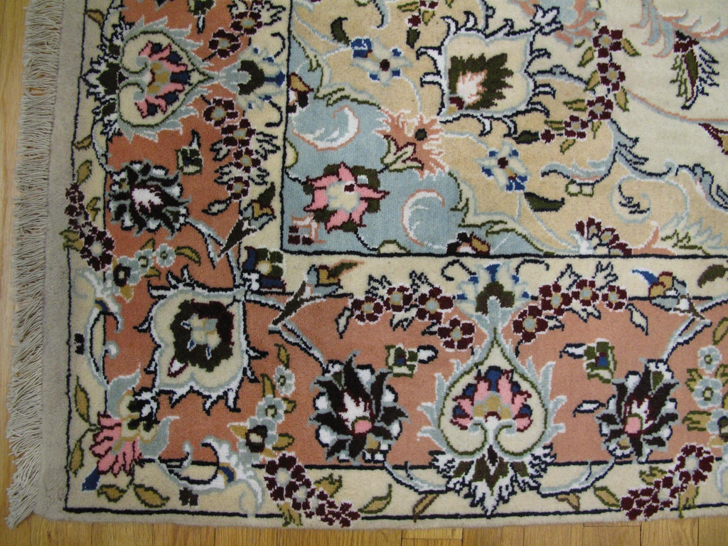 5x7 Authentic Hand-Knotted Wool & Silk Fine Quality Persian Tabriz Rug - Iran - bestrugplace