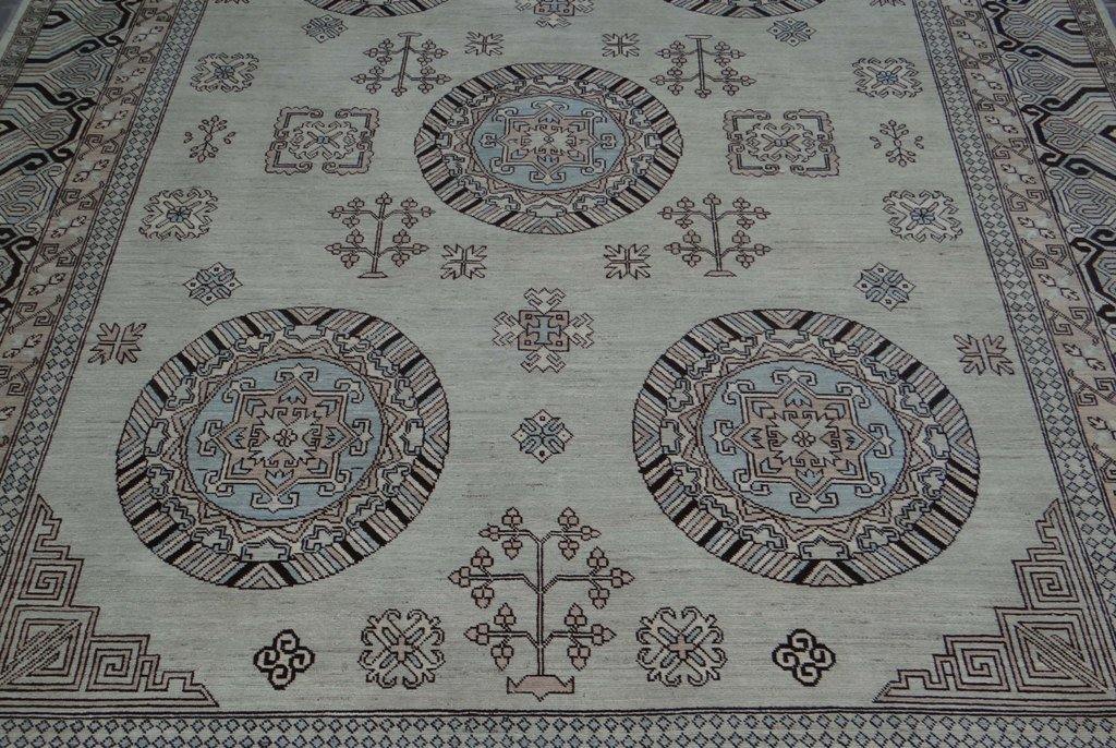 Radiant 9x12 Authentic Hand Knotted Vegetable Dyed Chobi Peshawar Rug - Pakistan - bestrugplace