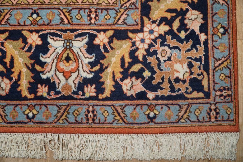 8.2 x 12 Orange red Persian Tabriz Rug Pre- Owned 74754