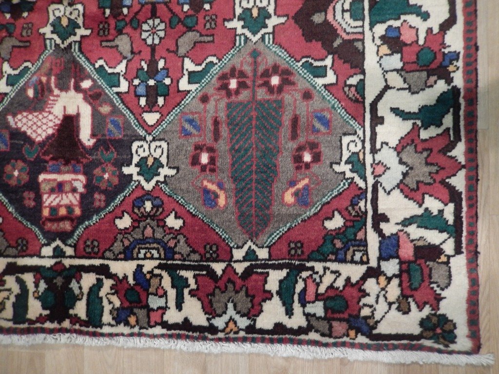 5.2 x 9.9 Sky Blue Semi Antique Persian Bakhtiari Rug 74499