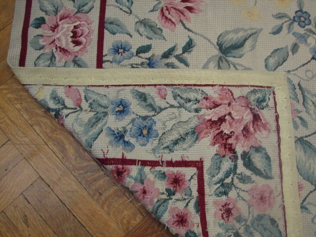7.10 x 10 FRENCH COUNTRY FLORAL Needlepoint Rug 11015