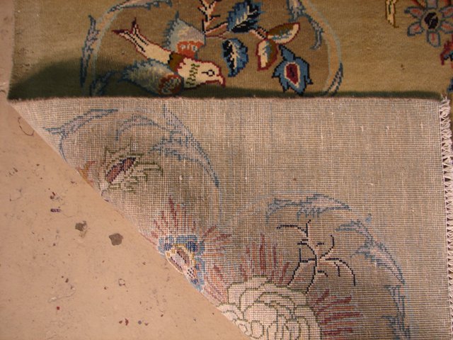 8.5 x 12.6 LIGHT SAGE GREEN Semi-Antique Persian Kerman Rug PIXG-991230