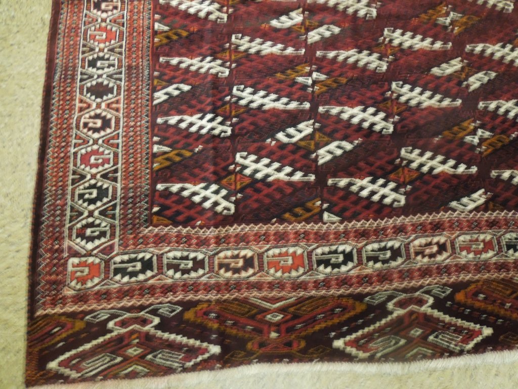6.9 x 12 Antique Russian Turkmen Bokhara yamud Rug #PIX-23746