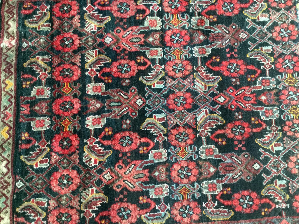 3.6 x 10.5 Multi-Color Persian Hamadan Rug 80419