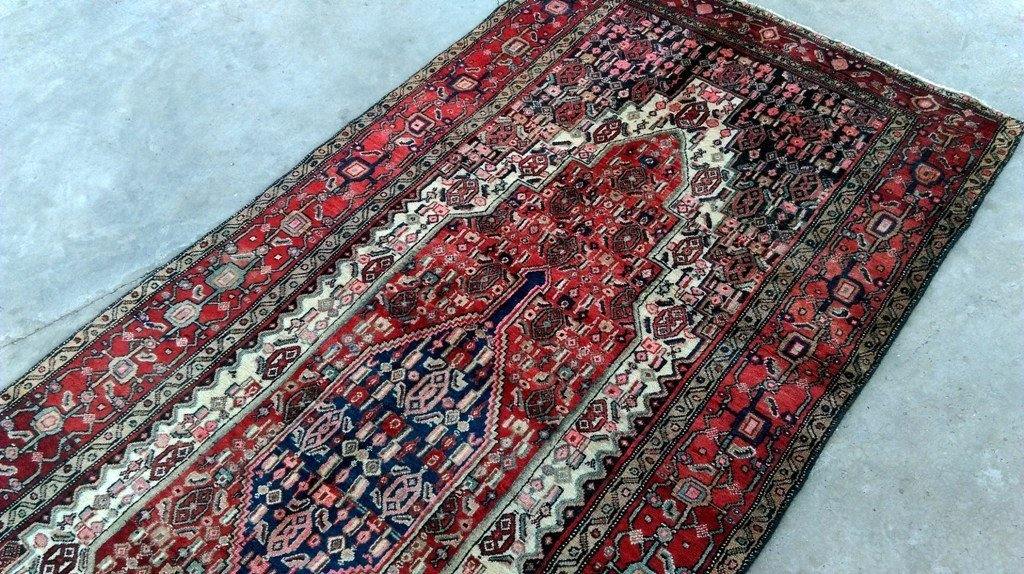 4x9 Authentic Hand Knotted Persian Hamadan Rug - Iran - bestrugplace