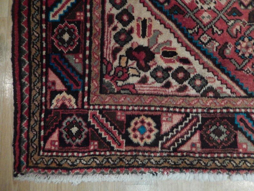 5x9 Authentic Handmade Semi-Antique Persian Herati Runner - Iran - bestrugplace