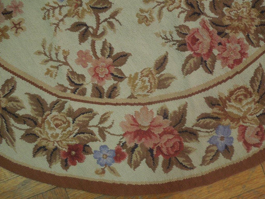 5x5 Needlepoint Flat Weave Round Rug - China - bestrugplace