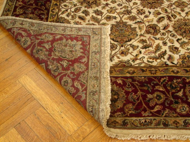 8.2 x 10.3 Quality Wool Handmade Rug DENSE LUSTROUS WOOL Ivory Black Jaipour Rug 5548