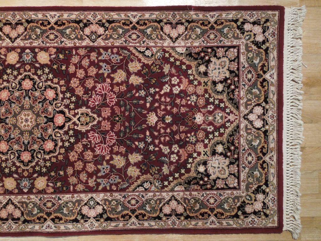 3' x 10' Red Lavar Wool & Silk Fine Quality Runner Rug 19005