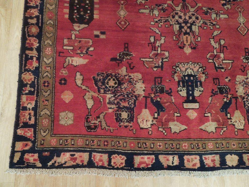 5x11 Authentic Hand Knotted Semi-Antique Persian Herati Runner - Iran - bestrugplace