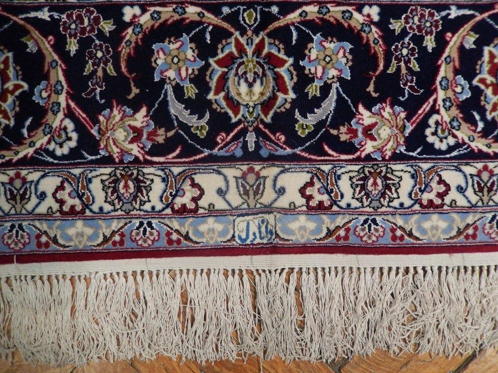 7x10 Authentic Handmade Signed Wool & Silk Persian Isfahan Rug - Iran - bestrugplace