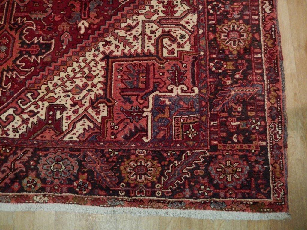 8x11 Authentic Hand Knotted Semi-Antique Persian Heriz Rug - Iran - bestrugplace