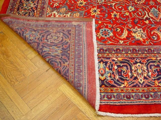 9.9 x 13 Red Handmade Semi Antique Persian Sarouk Rug 1296