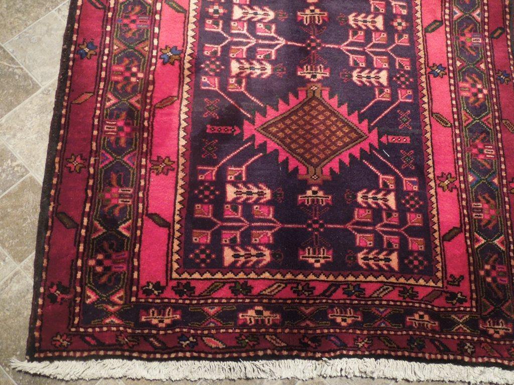 4x10 Authentic Hand Knotted Semi-Antique Persian Hamadan Runner - Iran - bestrugplace