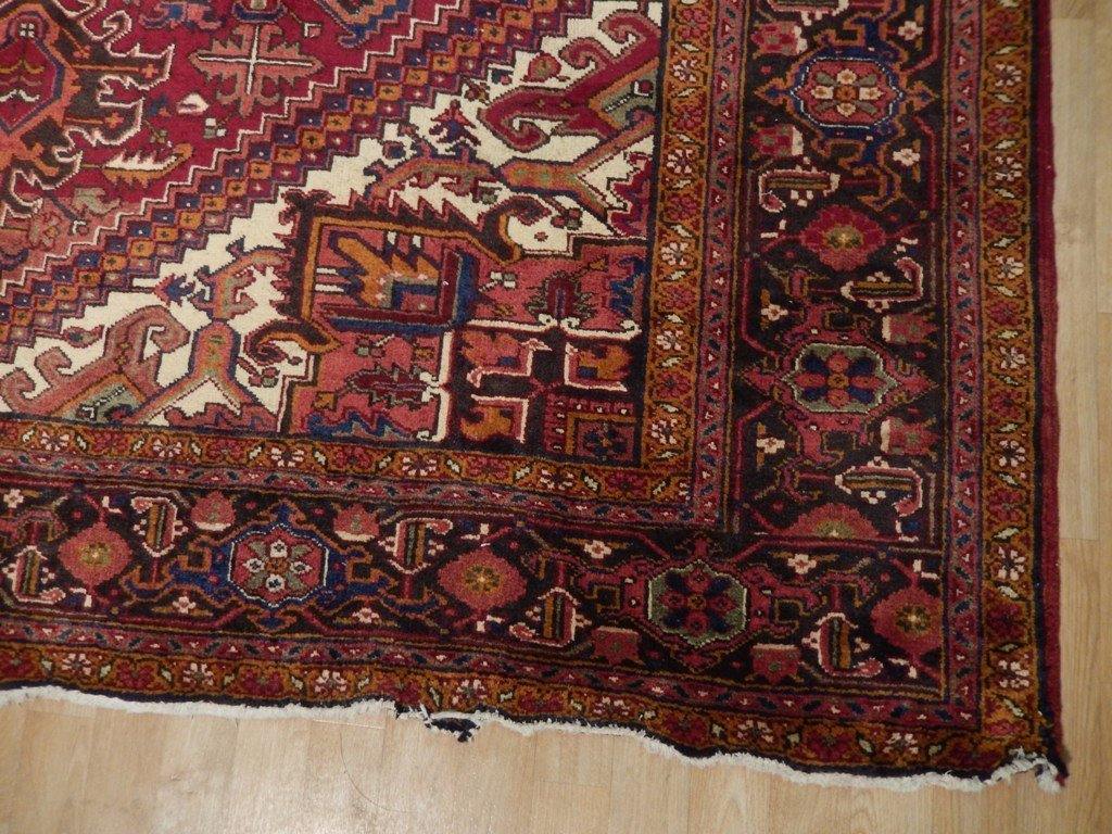 8x11 Authentic Hand Knotted Semi-Antique Persian Heriz Rug - Iran - bestrugplace
