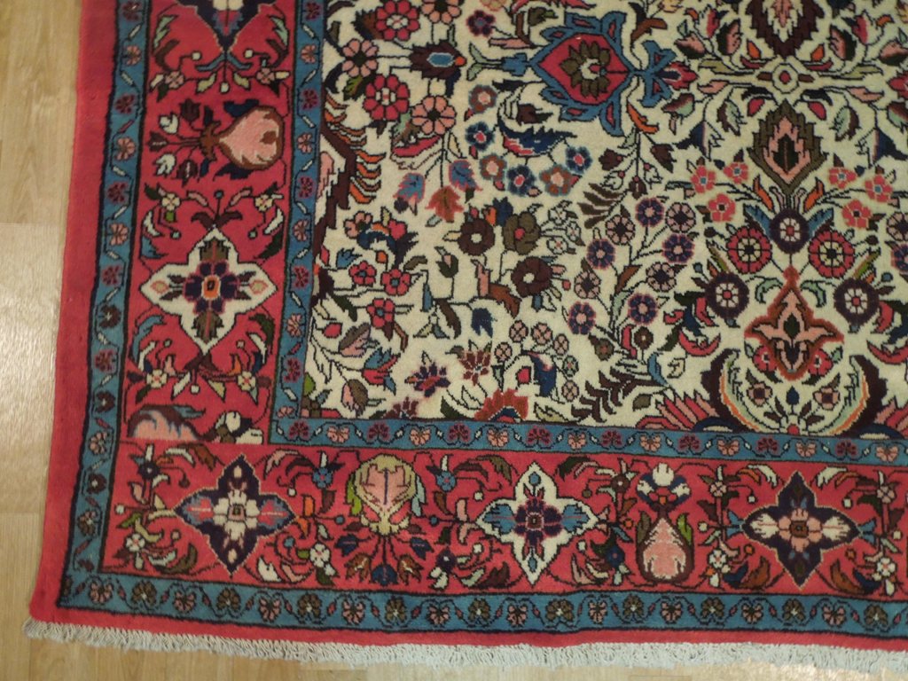 6.7 x 9.10 Ivory Fine Persian Lilihan Bibikabad Rug 72413