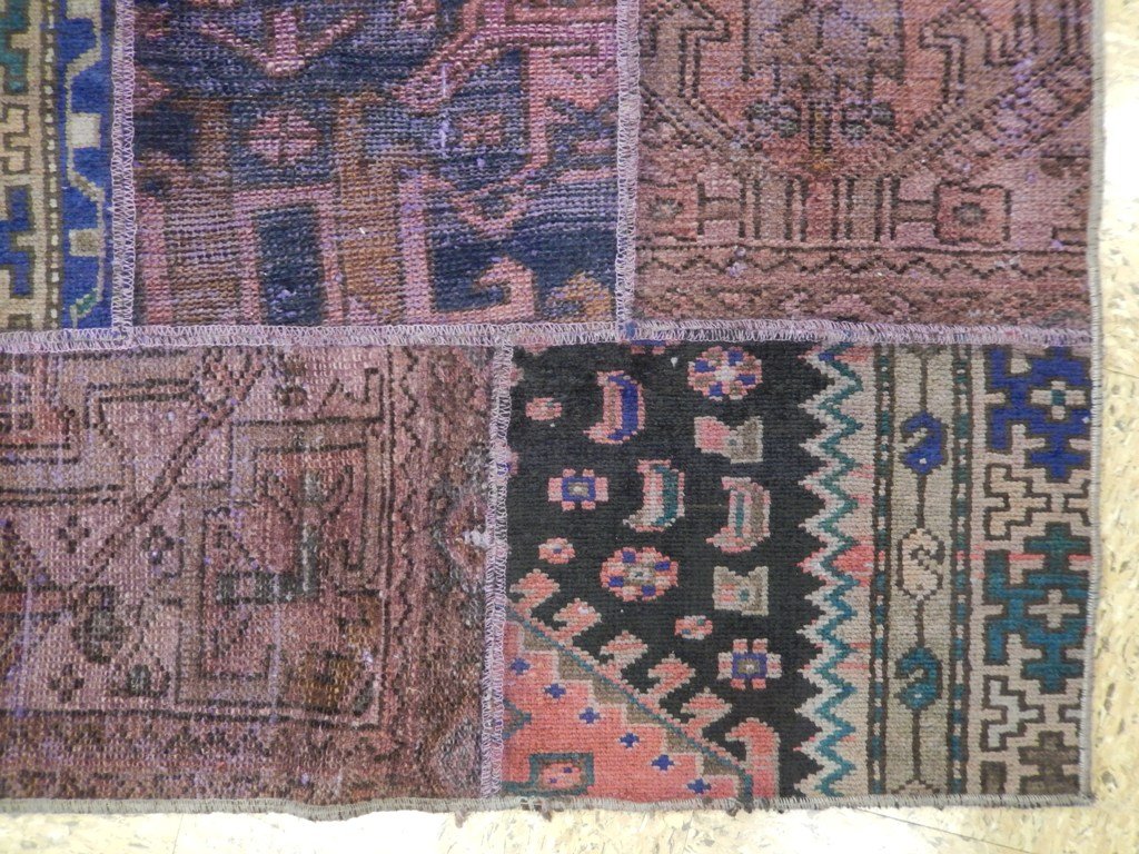 4 x 6 Red Antique Persian Patchwork Pattern Rug - Iran #PIX-22112