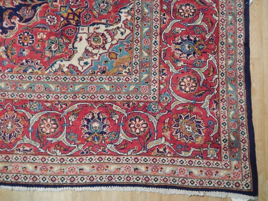 9x13 Authentic Hand Knotted Semi-Antique Persian Kashan Rug - Iran - bestrugplace