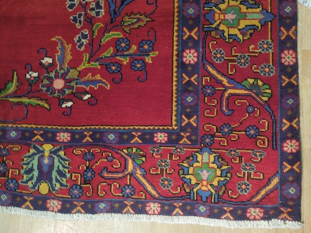 9x13 Authentic Hand Knotted Antique Worn Persian Sarouk Rug - Iran - bestrugplace