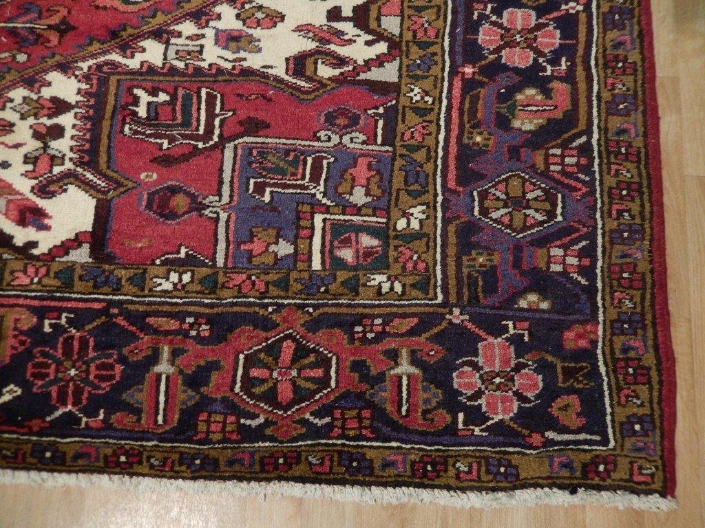 8x11 Authentic Hand Knotted Semi-Antique Persian Heriz Rug - Iran - bestrugplace