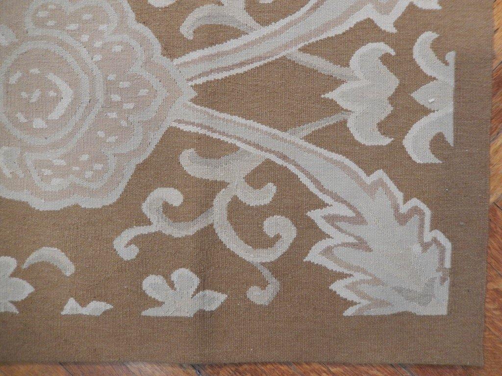 9' x 13' Brown Aubusson Weave French Weave Rug - bestrugplace