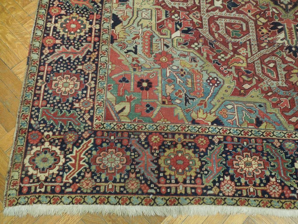 9x11 Authentic Hand Knotted Semi-Antique Persian Heriz Rug - Iran - bestrugplace