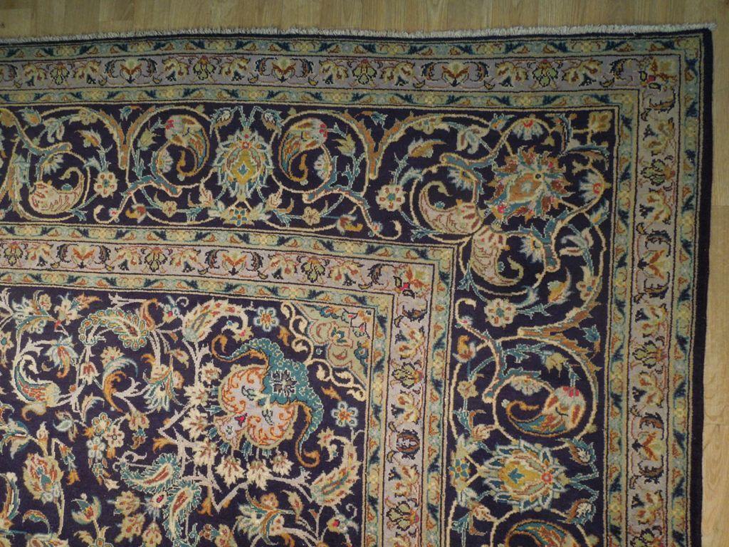10x15 Authentic Hand Knotted Semi-Antique Persian Kashan Rug - Iran - bestrugplace