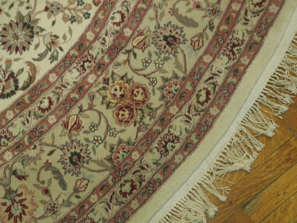 10' x 10' RARE Ivory Fine Quality Wool 250 KPSI Round Rug - bestrugplace