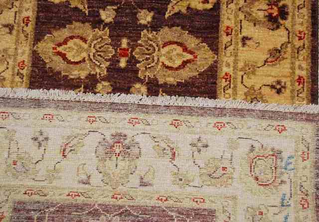 2.4 x 9.7 Wine Red Chobi Peshawar Rug 15376