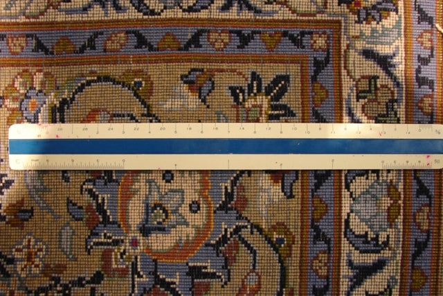 7.10 x 17.2 Ivory Signed Persian Classic Kashan Rug 15093