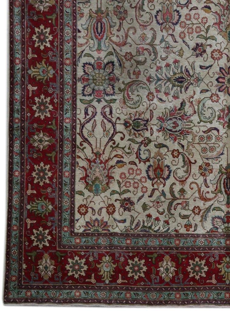 SIGNED 10x14 Vintage Persian Tabriz Rug - Iran 82211 - bestrugplace