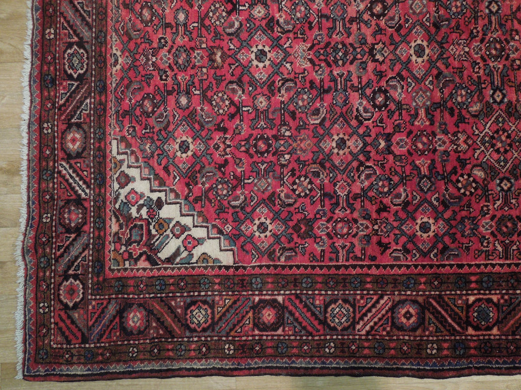 5.3 x 11.8 Salmon Pink Semi Antique Persian Tabriz Herati Runner 79573