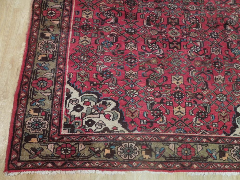 5.5 x 10.11 Muddy Green Semi-Antique Persian Hamadan Runner 72628