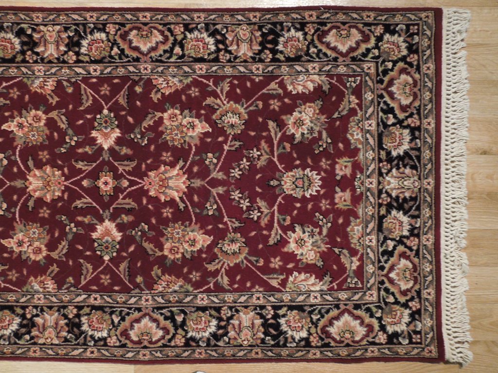 3' x 8' Red Lavar Wool & Silk Fine Quality Runner Rug 19006