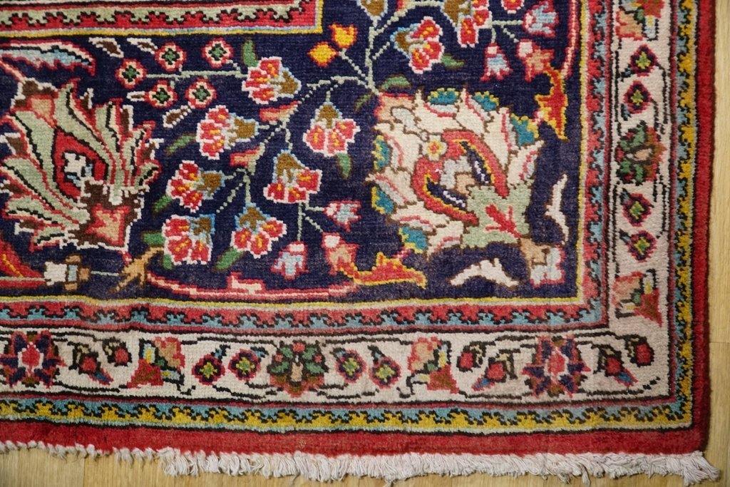 ALL OVER RED BLUE PERSIAN TABRIZ RUG Shah Abbasi 10x13 - Iran 74678 - bestrugplace