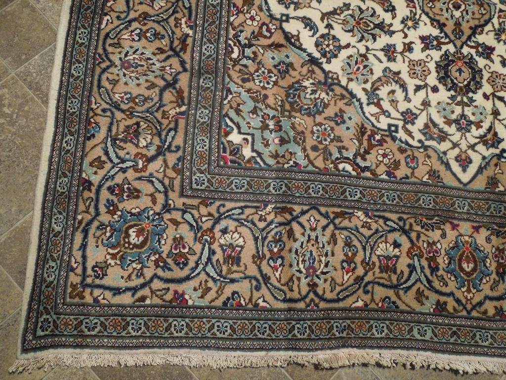 7x10 Authentic Hand Knotted Semi-Antique Persian Kashan Rug - Iran - bestrugplace