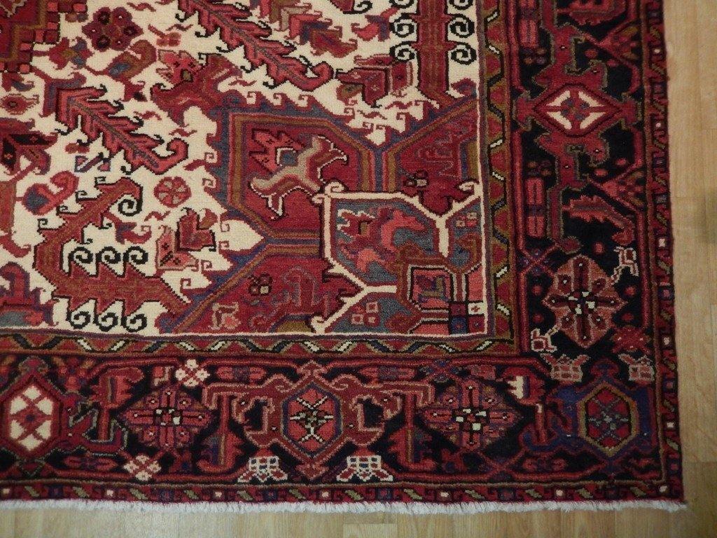 9x11 Authentic Hand Knotted Semi-Antique Persian Heriz Rug - Iran - bestrugplace