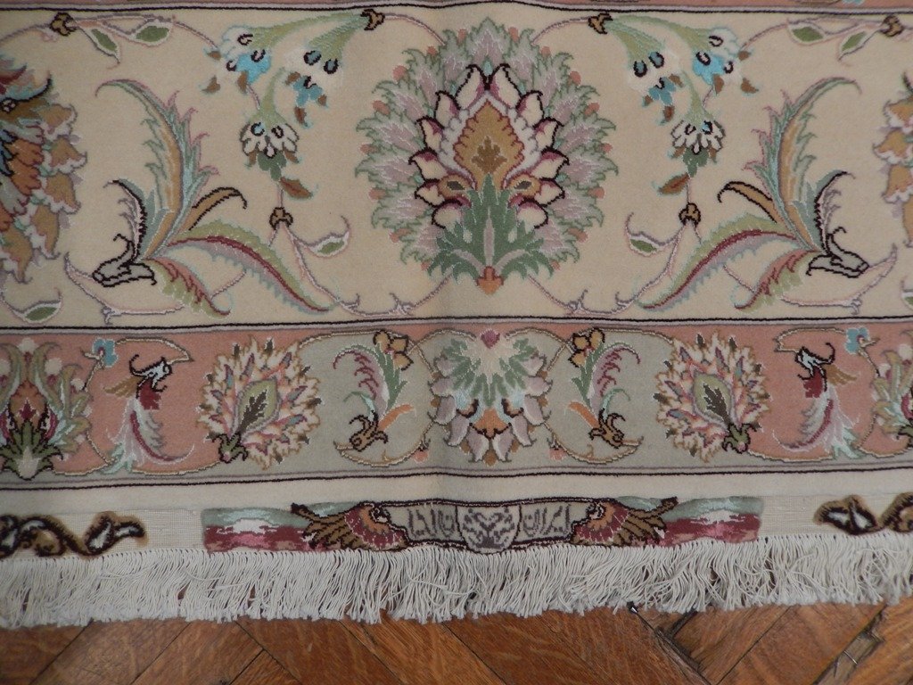 9.10 x 13 Super Fine SIGNED Wool & Silk Persian Tabriz Rug 500 KPSI #PIX-21907