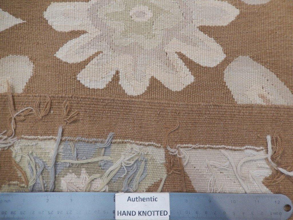 9' x 12' Brown Aubusson Weave French Weave Rug - bestrugplace